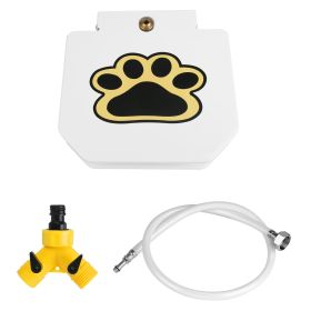 1Pc Dog Water Fountain Outdoor Dog Pet Water Dispenser Step-on Activated Sprinkler With Interactive Paw Pedal Valve For Drinking Water (Color: White)
