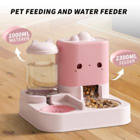 1 Piece Cartoon Cloud Cat Ear Feeding And Water Feeding Integrated Cat And Dog Universal Pet Essential Item For Home And Travel (Color: Pink)