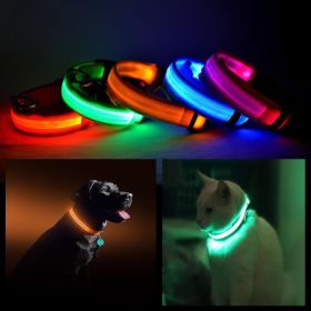 LED PET Safety Halo Style Collar (Color: ORANGE, size: small)